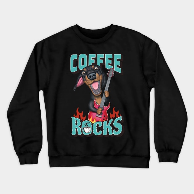 Coffee Rocks Crewneck Sweatshirt by Danny Gordon Art